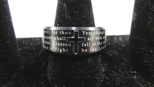 KINGDOM WEAR Band BLK Ring Edelstahl Herren Kreuz & Bibelvers NEU - Bild 1 von 36