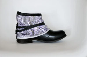 Bunker Boots Gr. 37 Gamaschen Metall schwarz silber Stiefeletten - Bild 1 von 8