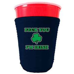 Copa de fiesta plegable de neopreno Feck You I'm Irish Coolie; cerveza del día de San Patricio - Imagen 1 de 8