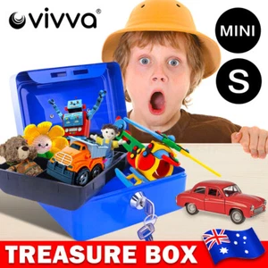 Kids Treasure Box Chest Storage Box with Locks and Keys Trinket Decor Home AU - Picture 1 of 5