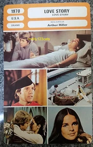 US Romantic Movie Love Story Ryan O'Neal Ali MacGraw French Film Trade Card - Picture 1 of 1