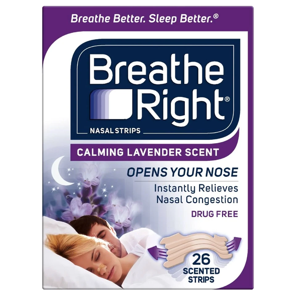 Breathe Right Calming Lavender Scent Strips 26pk Relieves Nasal Congestion - image 1 of 1