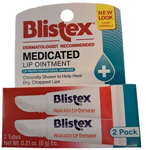 Blistex Medicated Lip Ointment 2 Tube Value Pack Penetrating Moisture Medication - Picture 1 of 3