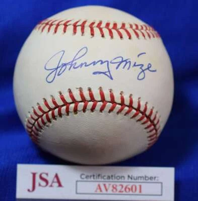 Johnny Mize JSA Signed American League Autograph Baseball - Image 1 of 2