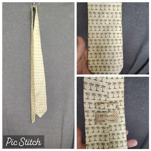 TOMMY BAHAMA Off Island Tropical Tie Palm Tree Silk 57" x 4" - Picture 1 of 5