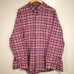 Saddlebred Tall Man Button Down Shirt Men's 2XLT Red Plaid Wrinkle Free - Picture 1 of 7