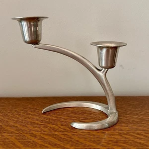 Fred Dodson Zinn Kerzenständer Halter Double MCM Brutalist gemarkt FD Hammer Vintage - Bild 1 von 13