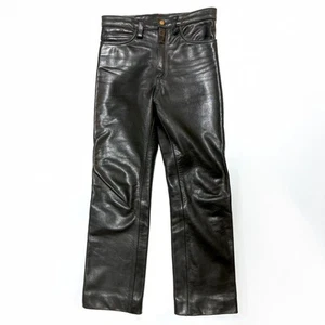 80s~ Schott? Leather Pants W30 TALON Zip riders from Japan - Picture 1 of 8