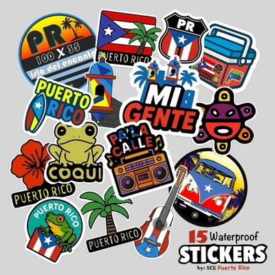 NEW 15 Puerto Rico Waterproof Vinyl Stickers (Size 2 Inches Plus ) - Image 1 of 3