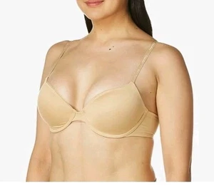 Calvin Klein Lightly Lined Constant Demi Bra Size 34A Style QP1500 Nude Beige  - Picture 1 of 6