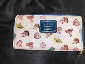 Pixar Lounge fly Wallet Toy Story Characters Faux Leather Zip Closure Clutch - Picture 1 of 4