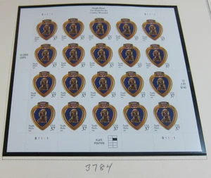 6 USPS Stamp Panes of the Purple Heart with Different Amts and Positions (#35) - Picture 1 of 6