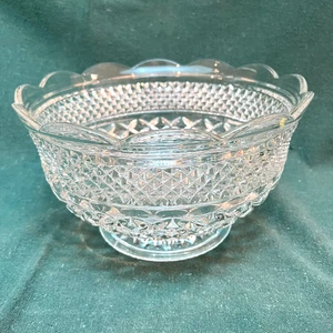 Anchor Hocking Wexford große 10 Zoll Obstschale Diamanten gepresstes Klarglas - Bild 1 von 11