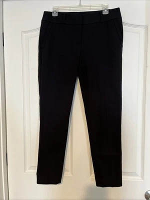 Pantalones chinos Ann Taylor Loft negros ajustados al tobillo costura trasera pierna talla 6 mujer carrera Foto 1 de 4