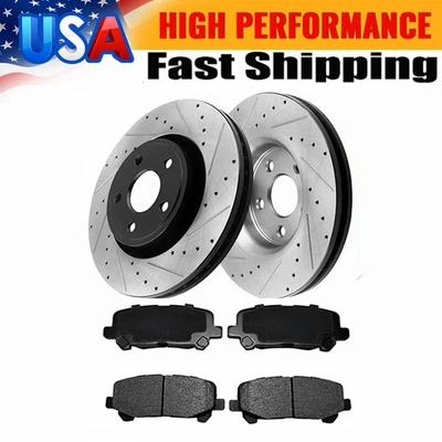 Front Disc Rotors Ceramic Brake Pads for 2002 2003 2004 2005 2006 Toyota Camry - Image 1 of 4