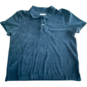 Neu mit Etikett OuterKnown Poloshirt Damen XS Rewind Frottee Oberteil marineblau weich - Bild 1 von 9