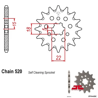 Piñón delantero ligero JT 520 paso 12 dientes Kawasaki KX125 (1994-2008) Foto 1 de 2