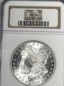 1885 Morgan Dollar: NGC MS64 Blazing White - Bild 1 von 2