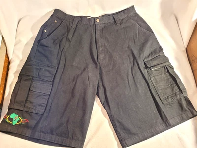 Pantalones Cortos Carga Regal Wear Para Hombres 38"x13" Entrepierna Negros Hip Hop Ropa de Calle Sueltos Foto 1 de 4