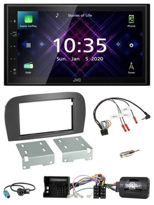 JVC DAB 2DIN Lenkrad Bluetooth USB Autoradio für Mercedes SL 2006-2011 R230 - Bild 1 von 4