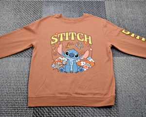 Disney Stitch Graphic Brown Sweatshirt Adults- XL Lilo & Stitch - Picture 1 of 12