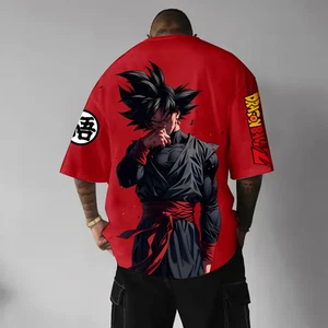 Individueller Anime Grafikdruck Herren Kurzarm T-Shirt rot inspiriert Charakter Stree - Bild 1 von 12