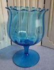 vintage+blue+empoli+pedestal+compote+bowl%2Fvase+decorative+edge