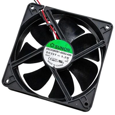 Fan 24V DC 9,6W 120x120x38mm 234,4m³/h 3100U/Min 234,4m³/h Sunon EEC0382B1-A99 - Image 1 of 4