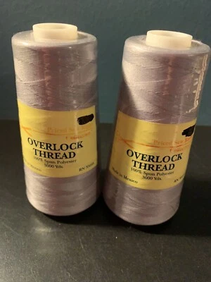 2 Big Spools Overlock Thread Polyester #1947 Grey 3000 yards each - Image 1 of 4