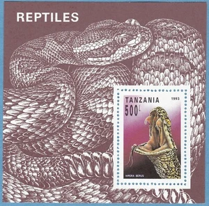 Tanzania 1993 500 S. Reptiles Snake Souvenir Sheet Sg-MS1535 MNH OG - Picture 1 of 1