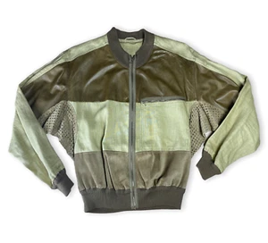 La Matta Designer Brown/Beige Lambskin Leather Suede Linen Vintage Jacket (2) - Picture 1 of 7