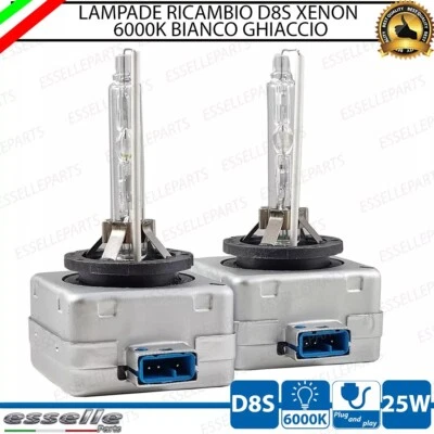 COPPIA LAMPADE XENON D8S 25W 12V SPECIFICHE VW BEETLE 5C 6000K BIANCO GHIACCIO - Immagine 1 di 4