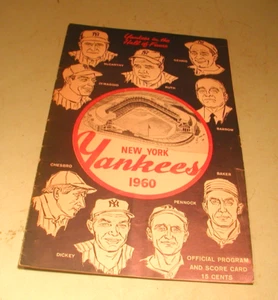 Programma New York Yankees 1960 vs Washington - Foto 1 di 2
