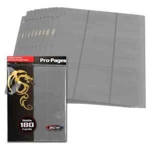 100 BCW Side Loading 18 Pocket Album Pages Gray Binder Page Trading Cards MTG - Picture 1 of 4