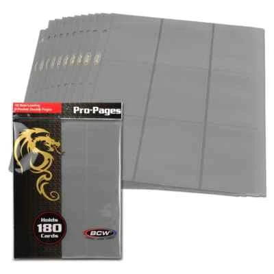 100 BCW Carga Lateral 18 Páginas de Álbum de Bolsillo Gris Carpeta Página Tarjetas Coleccionables Magic The Gathering Foto 1 de 4