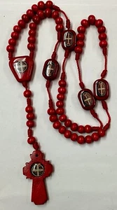 ROSARIO DE HILO Y MADERA ROJA DE SAN BENITO (PROTECCION) - Picture 1 of 3