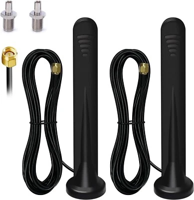 GEBRANDMARKT 2 X 5G LTE Antenne 4G Omnidirektionale Signalverstärker SMA TS9 Stecker 15DBI 3m