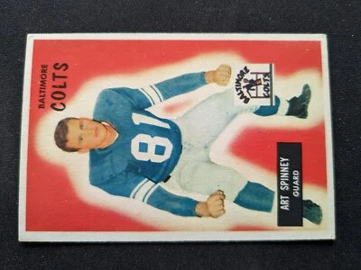 1955 Bowman Football Card # 107 Art Spinney - Baltimore Colts (VG) - Image 1 of 3