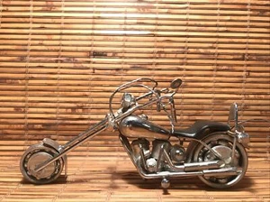 Candela Cuscinetto 10" Cuscinetto MOTO Fatta a mano scultura in metallo arte da collezione - Foto 1 di 12