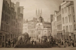 ST MARTIN OUT WICH BISHOPSGATE ANTIQUE PRINT LONDON 1831 SHEPHERD R3413 - Foto 1 di 2