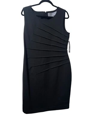 Nuevo con etiquetas Vestido Marc New York Andrew Marc Negro Mangas Plisadas Vaina Cóctel Talla 12 Foto 1 de 4