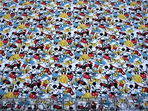 1 Yard Cotton Fabric - Springs Creative Disney Sensational 6 Snapshot Mickey + - Picture 1 of 1
