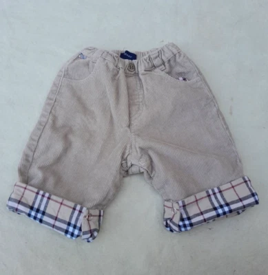 Pantalones de pana a cuadros Burberry London Nova bebés 6 miel algodón hechos en Portugal Foto 1 de 4