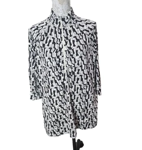 Talbots Animal Print 1/4 Zip Jacket Zip Pockets Stretch Women's 2X - Picture 1 of 10