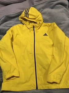 adidas Rain.RDY Jacket Mens Size XXL Yellow Windbreaker Hooded Rain Jacket - Picture 1 of 6