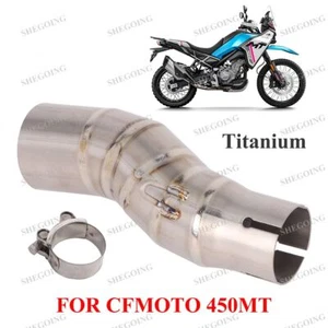 Slip On For CF-MOTO 450MT 2024 Motorcycle Exhaust Mid Link Pipe 51mm Titanium - Picture 1 of 7