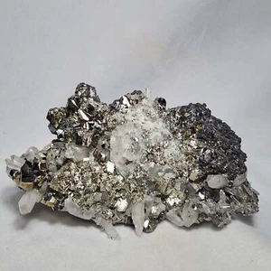 Fantastic "Fools Gold", Pyrite on Quartz - Picture 1 of 9