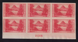 1935 National Parks 9c FARLEY Sc 764 imperf plate block NGAI CV $40 (G3 - Picture 1 of 1