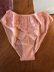 Vintage 1970s Unworn Ann Summers Nylon French Knickers Peach 10 12 - Picture 1 of 8