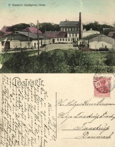 Postal de Dinamarca, GRAM GRAMBY, P. Hansen's Gjastgiveri, Guesthouse (1909) - Imagen 1 de 3